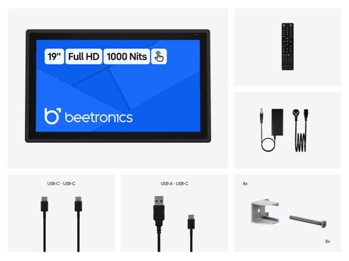 19 inch touchscreen metaal (high-brightness)